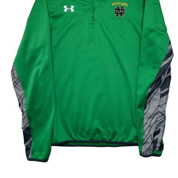 Under Armour Sweater Men's Size Medium Green Notre Dame Embroidered Pullover - Picture 4 of 9